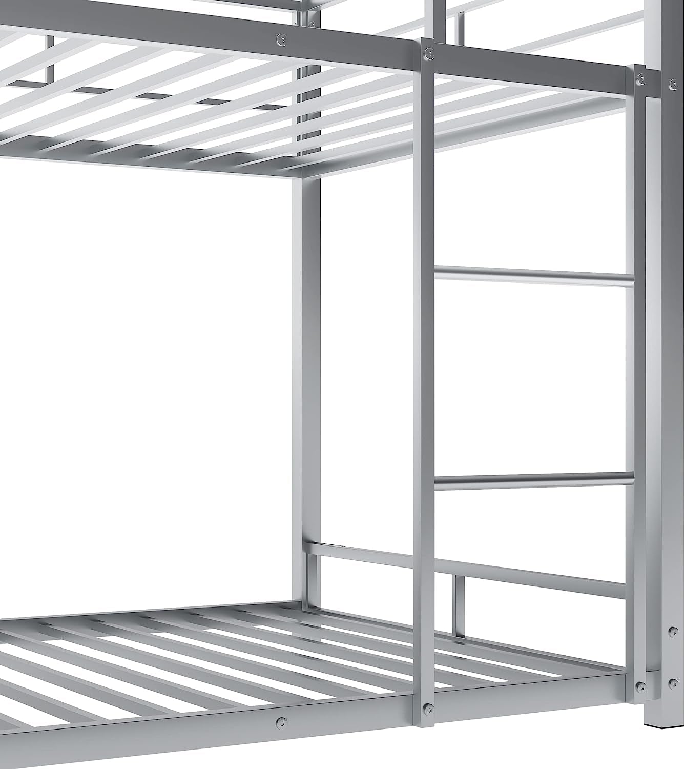 Silver Triple Metal Bunk Bed with Detachable Feature