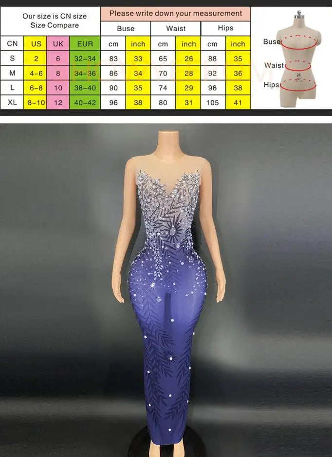 Rhinestones Evening Luxury Long Mermaid Dress