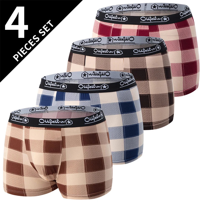 4 Pack men's fashion printed underwear