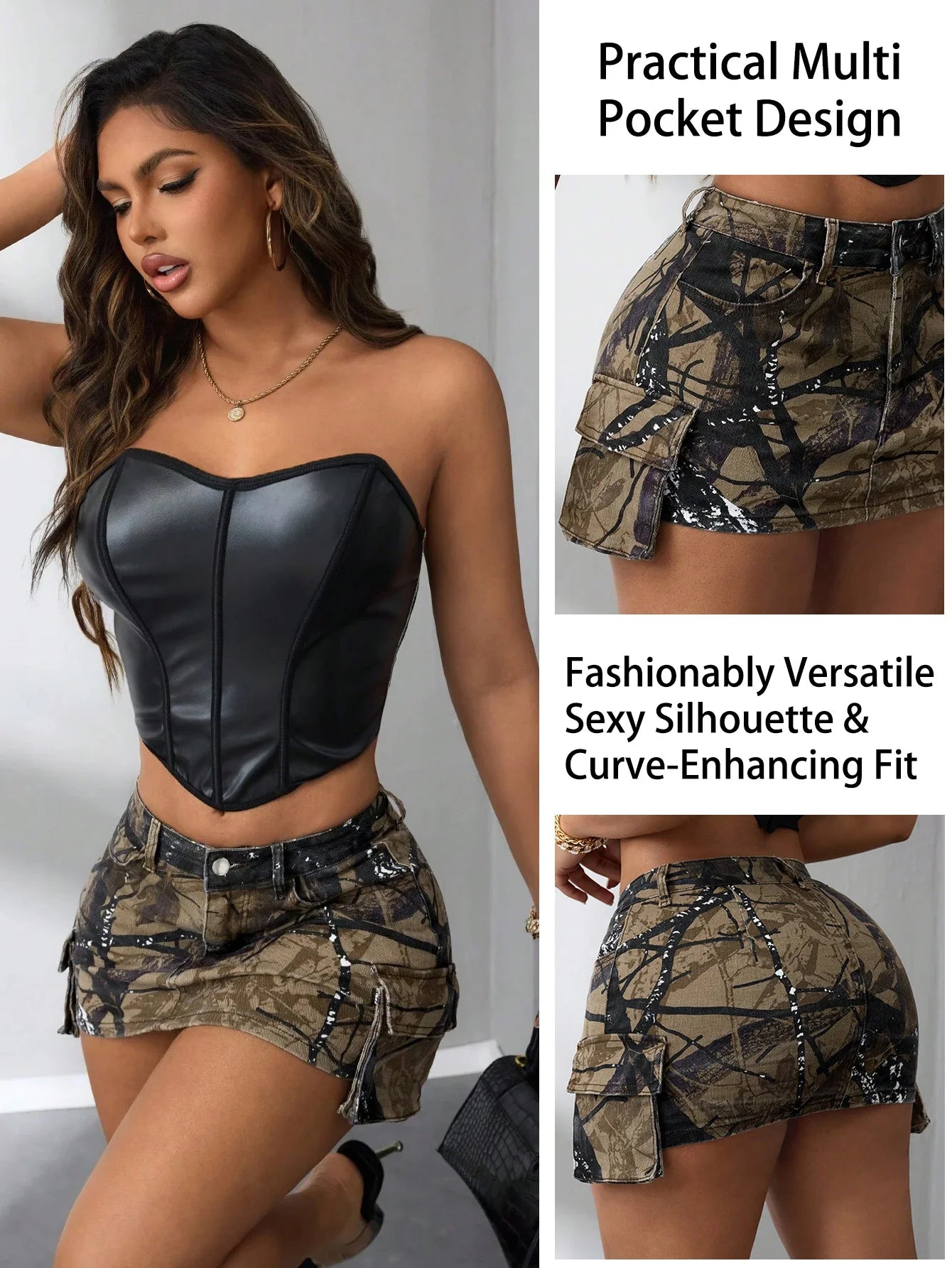 Women's Camo - Patterned Mini Skirt