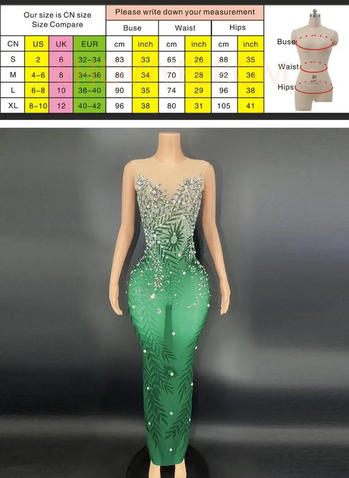 Rhinestones Evening Luxury Long Mermaid Dress