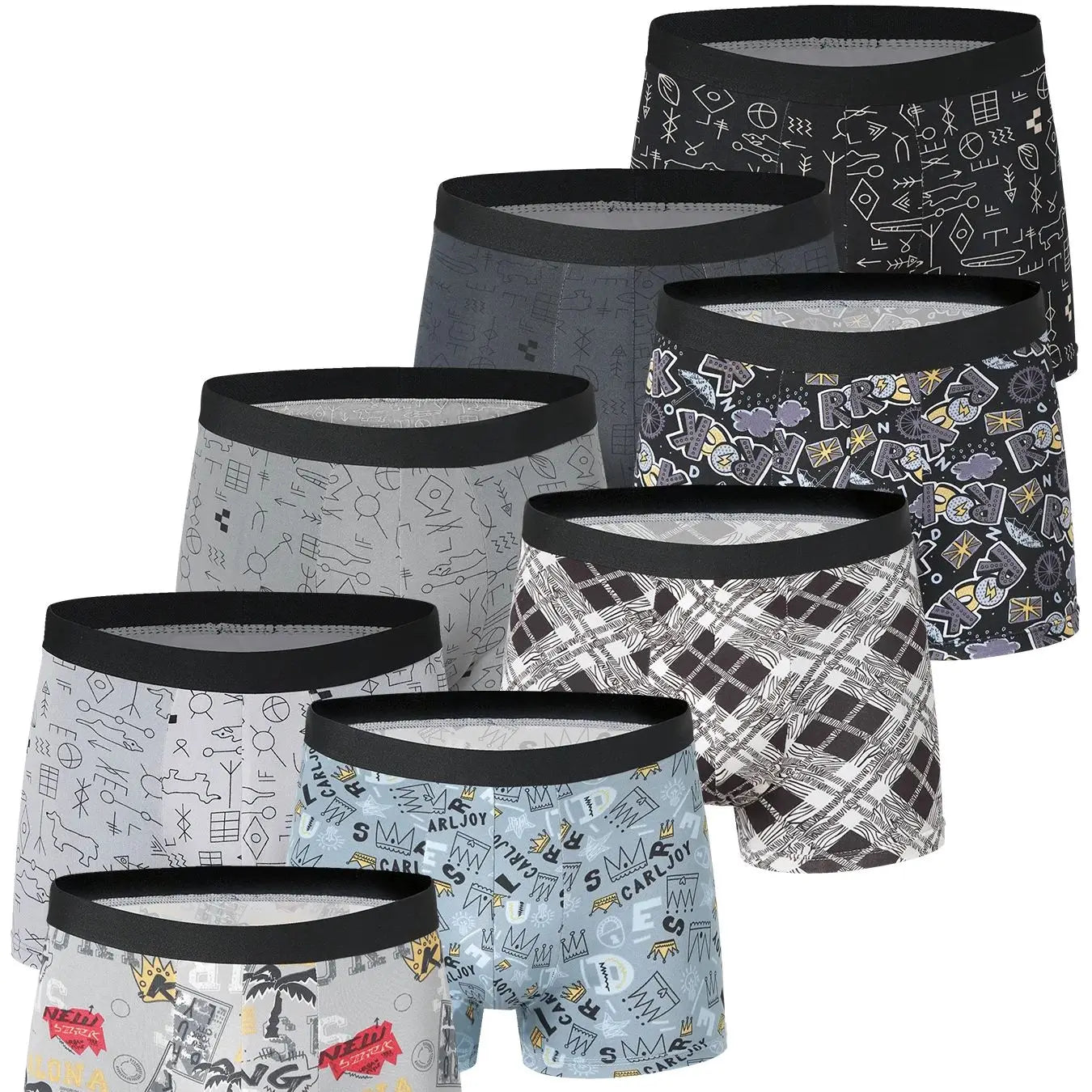 4-piece men's printed letter underwear