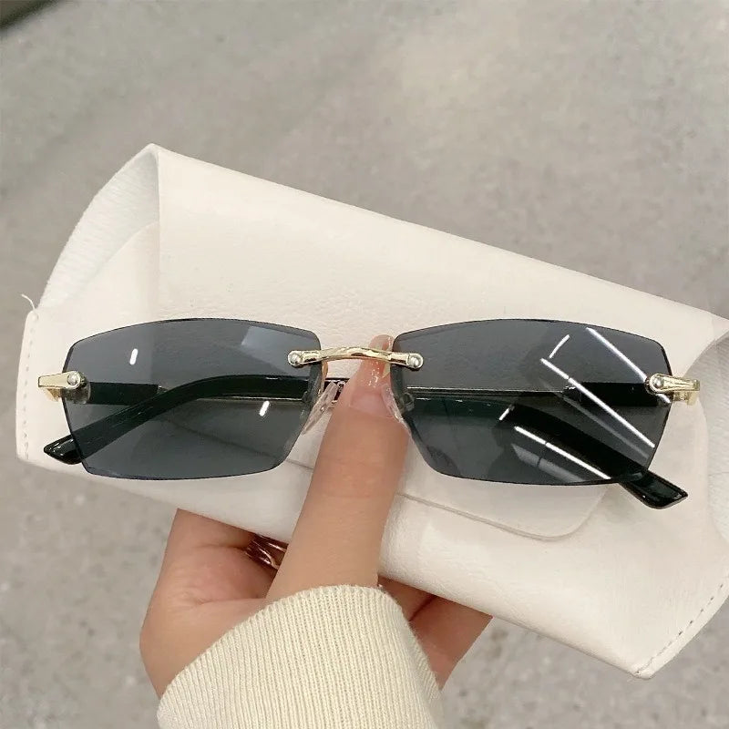 Vintage Rectangle Oval Sunglasses