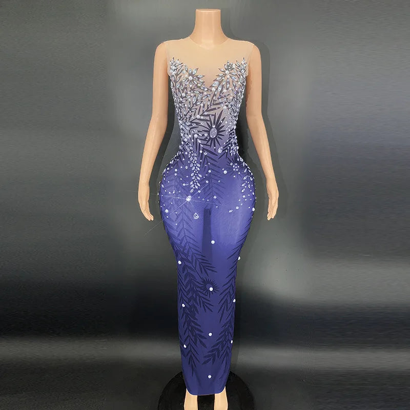Rhinestones Evening Luxury Long Mermaid Dress