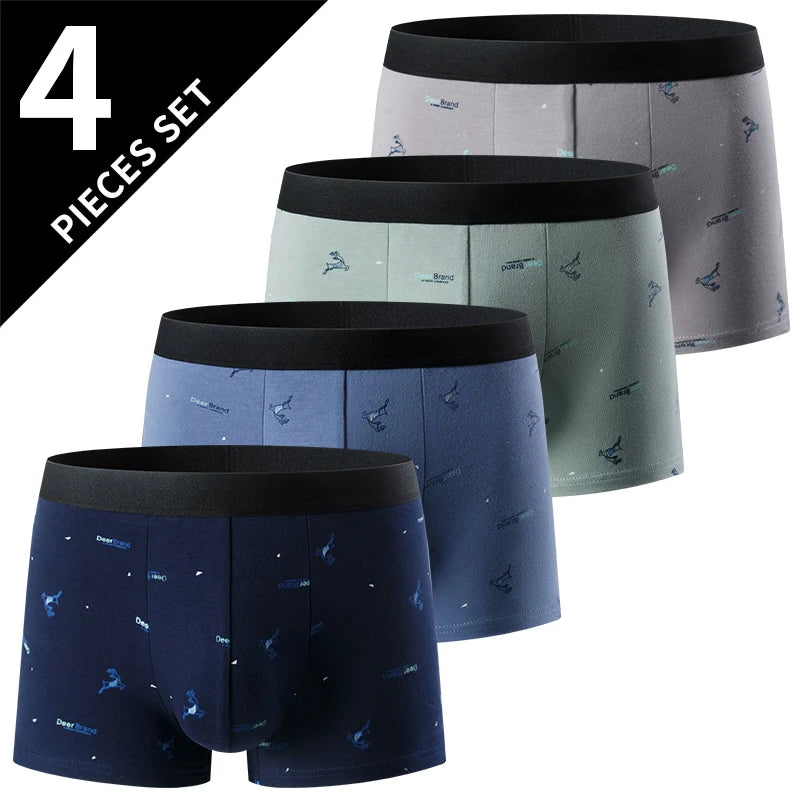 4-piece men's printed letter underwear