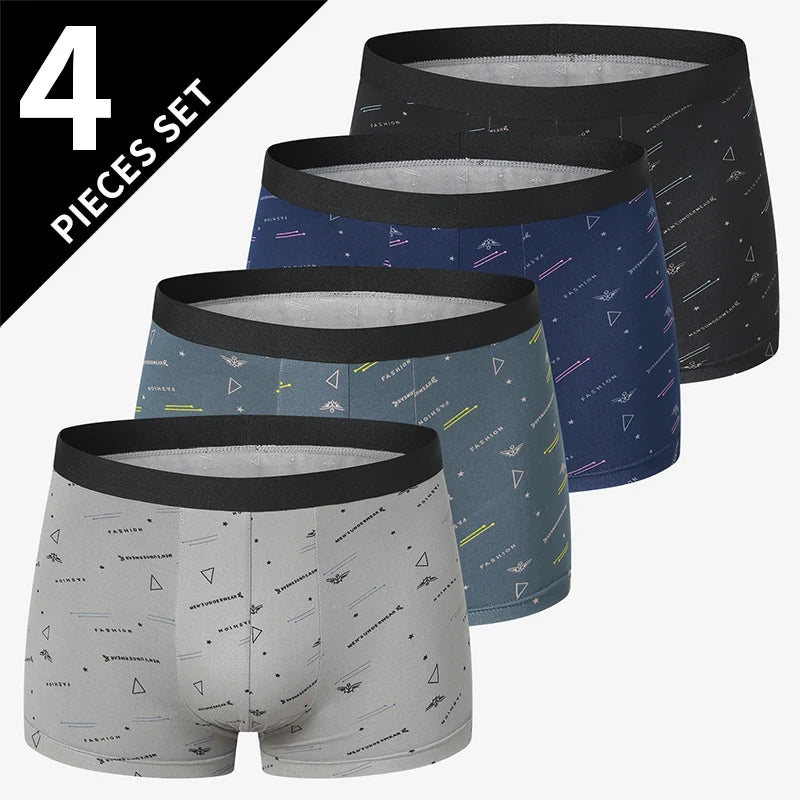 4 Pack men's fashion printed underwear
