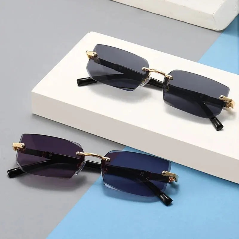 Vintage Rectangle Oval Sunglasses