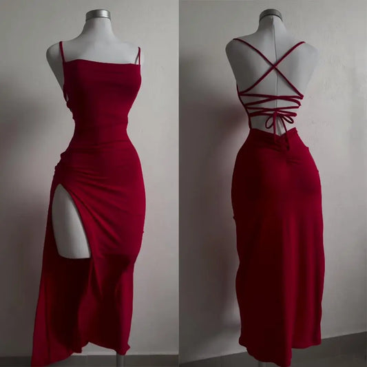 explosive high sensibility halter strap dress