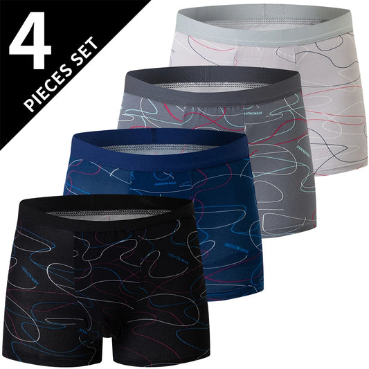 4 Pack men's fashion printed underwear